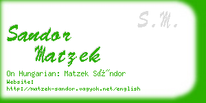 sandor matzek business card